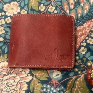Classic Leather Men's Wallet - Deep Red